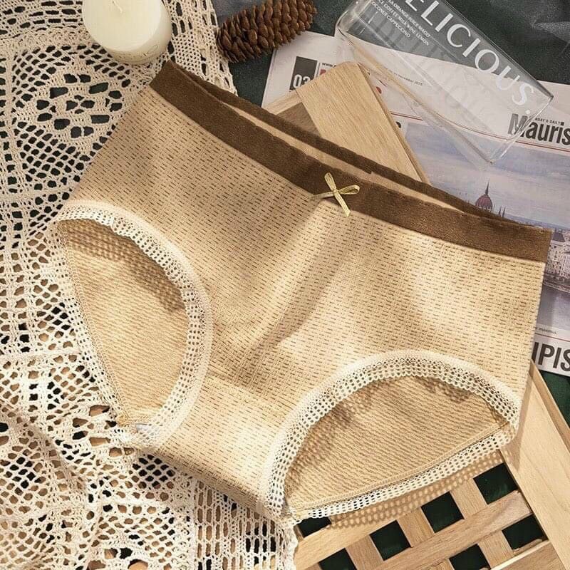 Quần Cotton Gân Viền Lưới Cạp Nơ Mã 3313