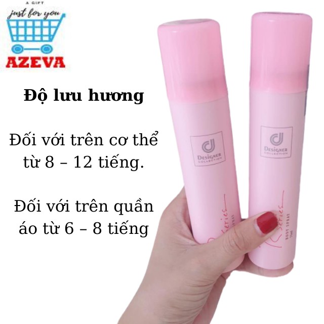 Xịt thơm Body Rseries Body Spray 75ml, xịt thơm toàn thân - Azeva