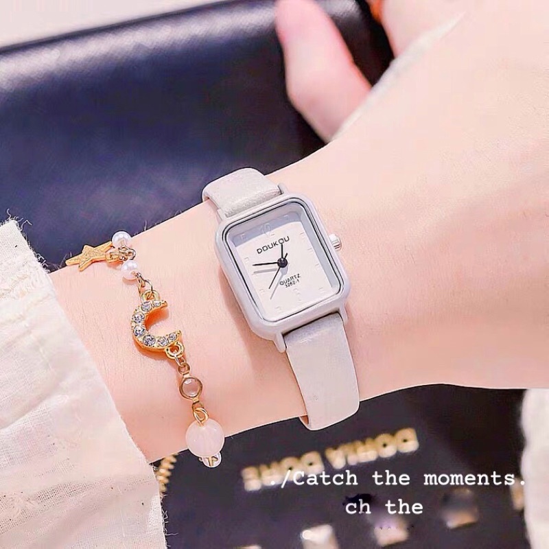 Đồng hồ nữ LaCy Watch đồng hồ đeo tay dây da mặt chữ nhật nhỏ cọc số kết hợp DHJI0014 | BigBuy360 - bigbuy360.vn