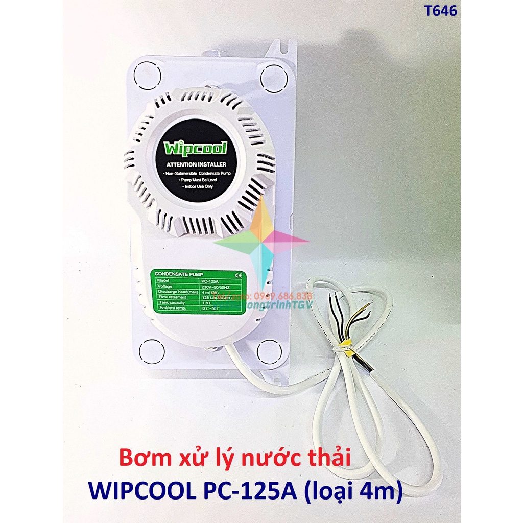 [Mã ELHA22 giảm 5% đơn 300K] Bơm xử lý nước thải WIPCOOL PC-125A (loại 4m)