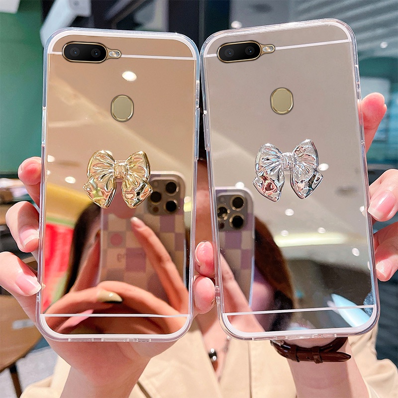 Ốp Điện Thoại Tráng Gương Viền Mềm Cho OPPO A7 A5S A12 A11K F9 Pro