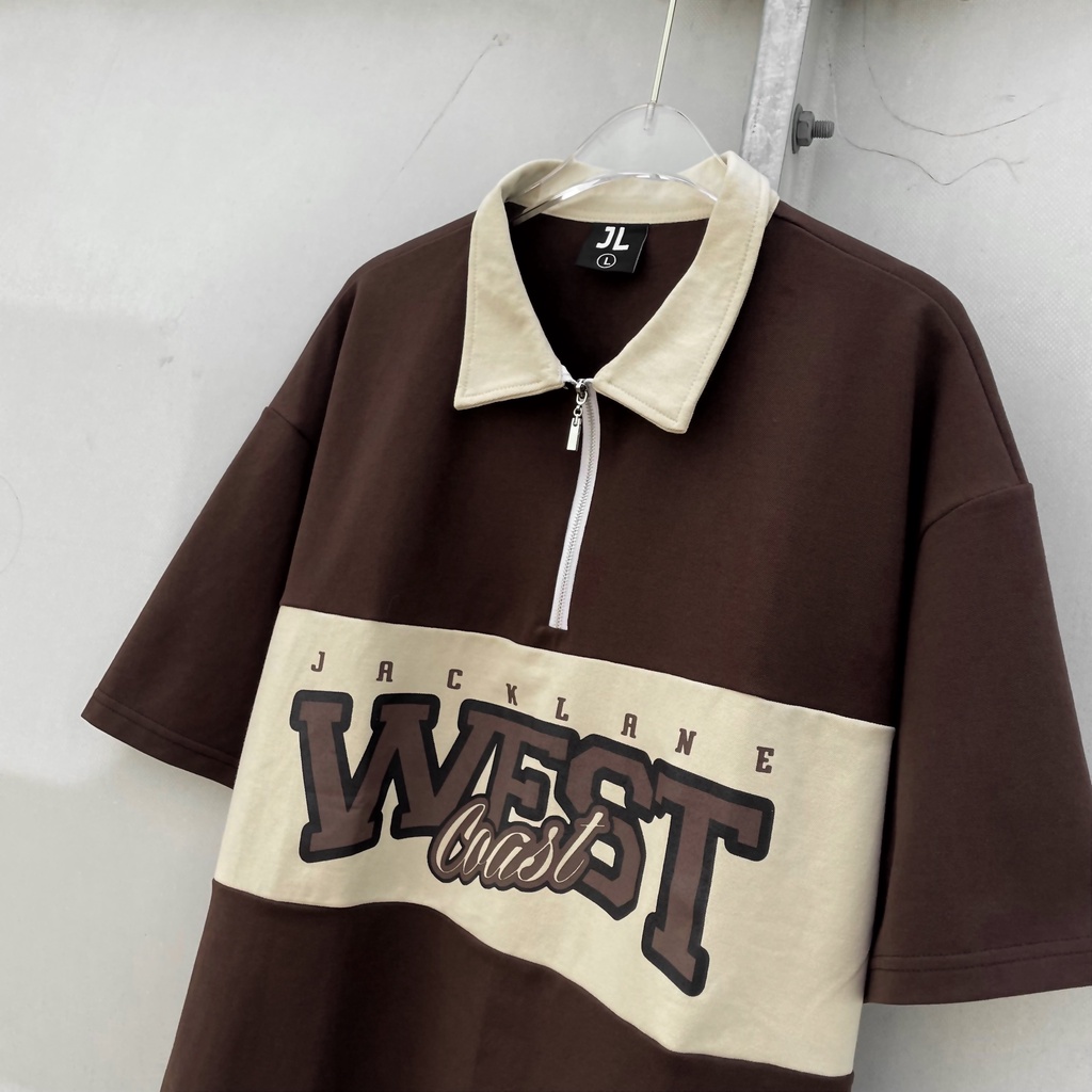 Áo polo oversize Jack Lane West Coast, Áo phông có cổ form rộng nam nữ Jack Lane, Local Brand Jack Lane