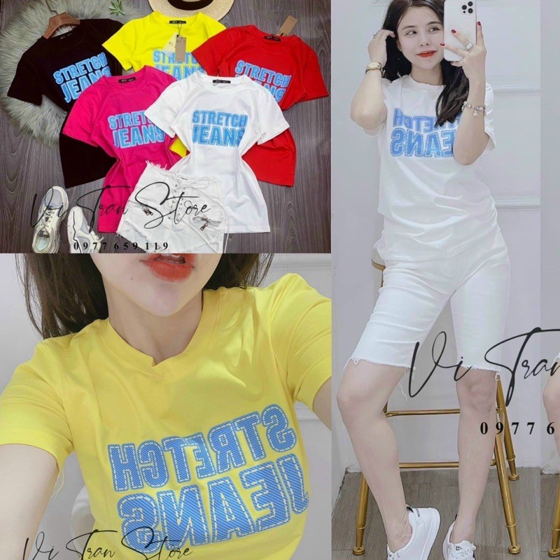 Áo thun form rộng cổ tròn, Áo thun nữ cotton giấy hàng đẹp | BigBuy360 - bigbuy360.vn