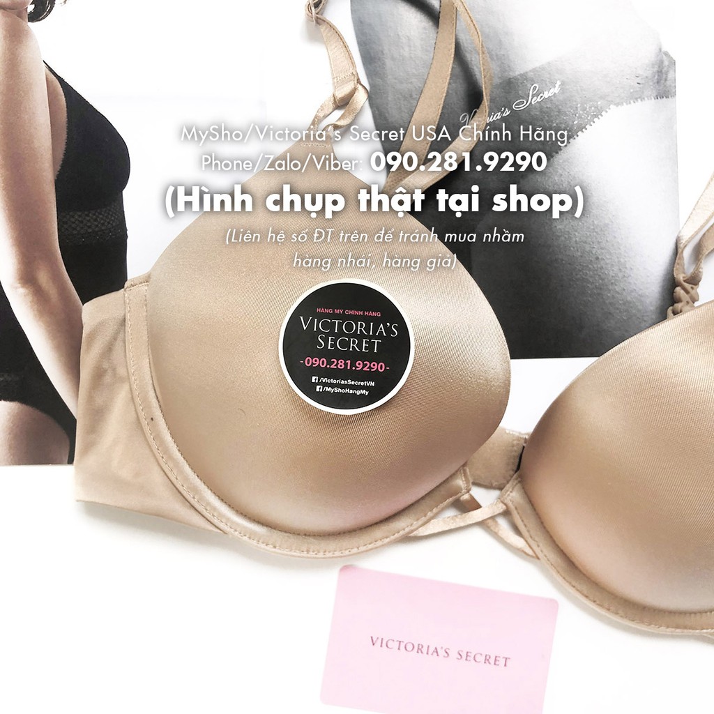 Áo lót nude siêu nâng ngực tạo khe , dòng Very Sexy Bombshell Velvet nude - Victoria's Secret