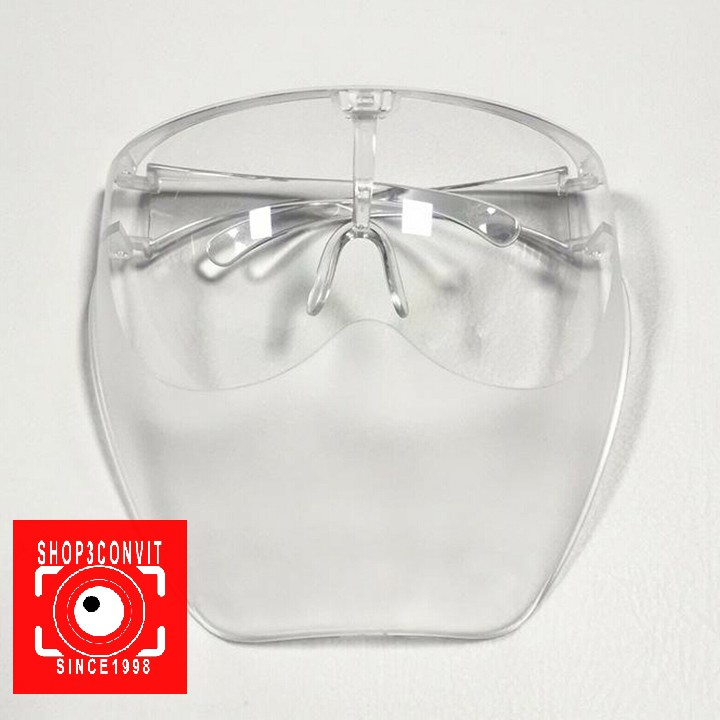 Kính che mặt trong suốt  viền mờ PVC 2021chống giọt bắn che hết khuôn mặt Face Shield