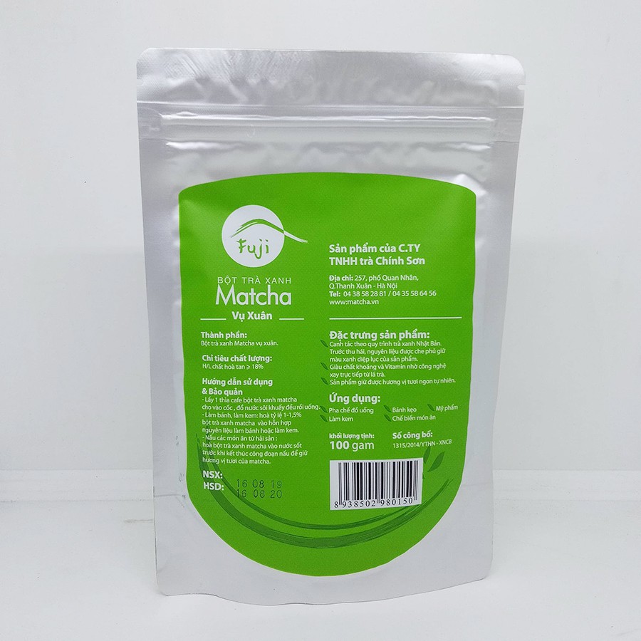 [Organic] Bột Trà Xanh Matcha Nguyên Chất Vụ Xuân Pha Đồ Uống, Đắp Mặt, Trắng Da 100g/30g - Chính Sơn