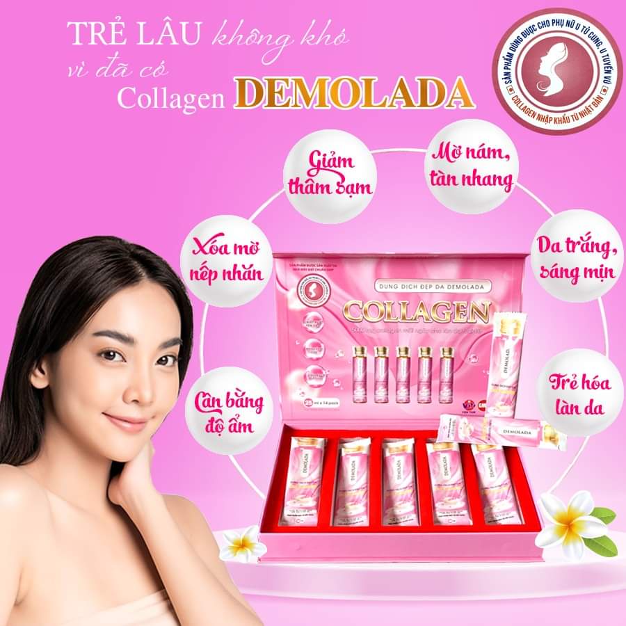 Collagen nước sáng đẹp da,dung dịch đẹp da DEMOLADA VẠN TAM hộp 14 gói