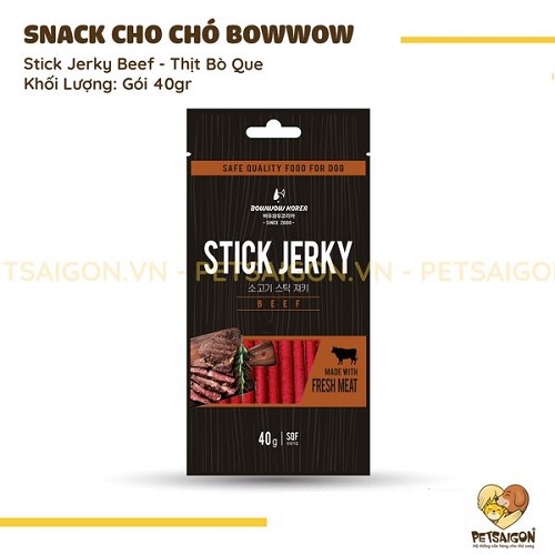 [CHÍNH HÃNG] SNACK JERKY THỊT BÒ QUE CHO CHÓ