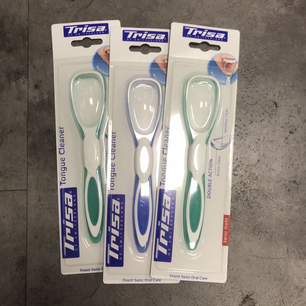 Cạo lưỡi Trisa Người Lớn vệ sinh lưỡi Double Action đồ cạo lưỡi Tongue Cleaner  - 1 cái