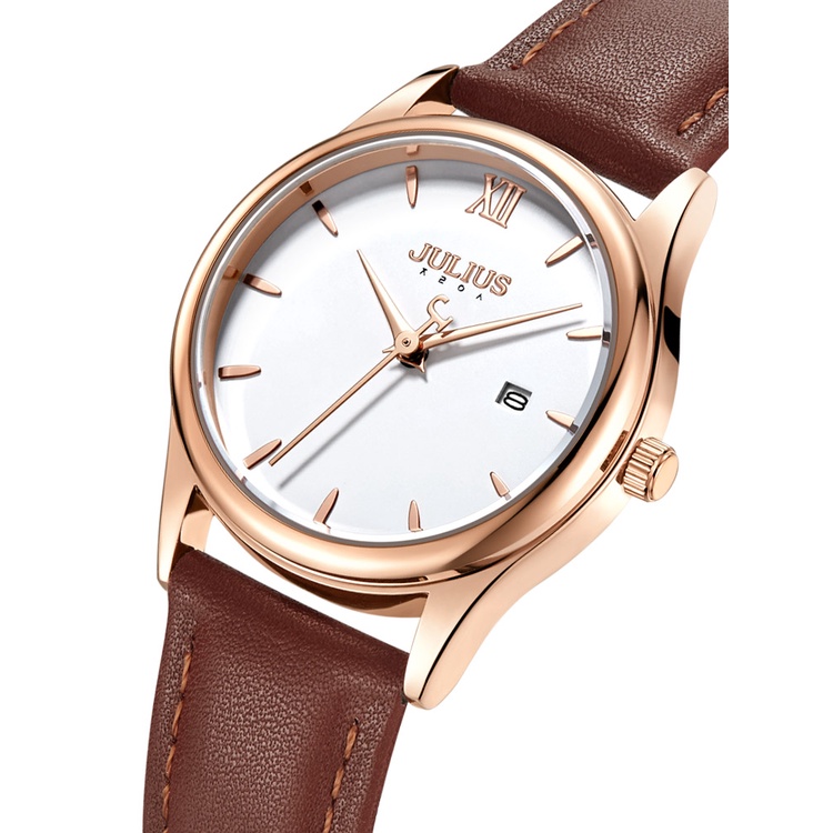 Đồng Hồ julius / julius ja-1309 Đồng Hồ Đeo Tay Kiểu Dáng Đơn Giản Phong Cách Retro Dành Cho Cặp Đôi