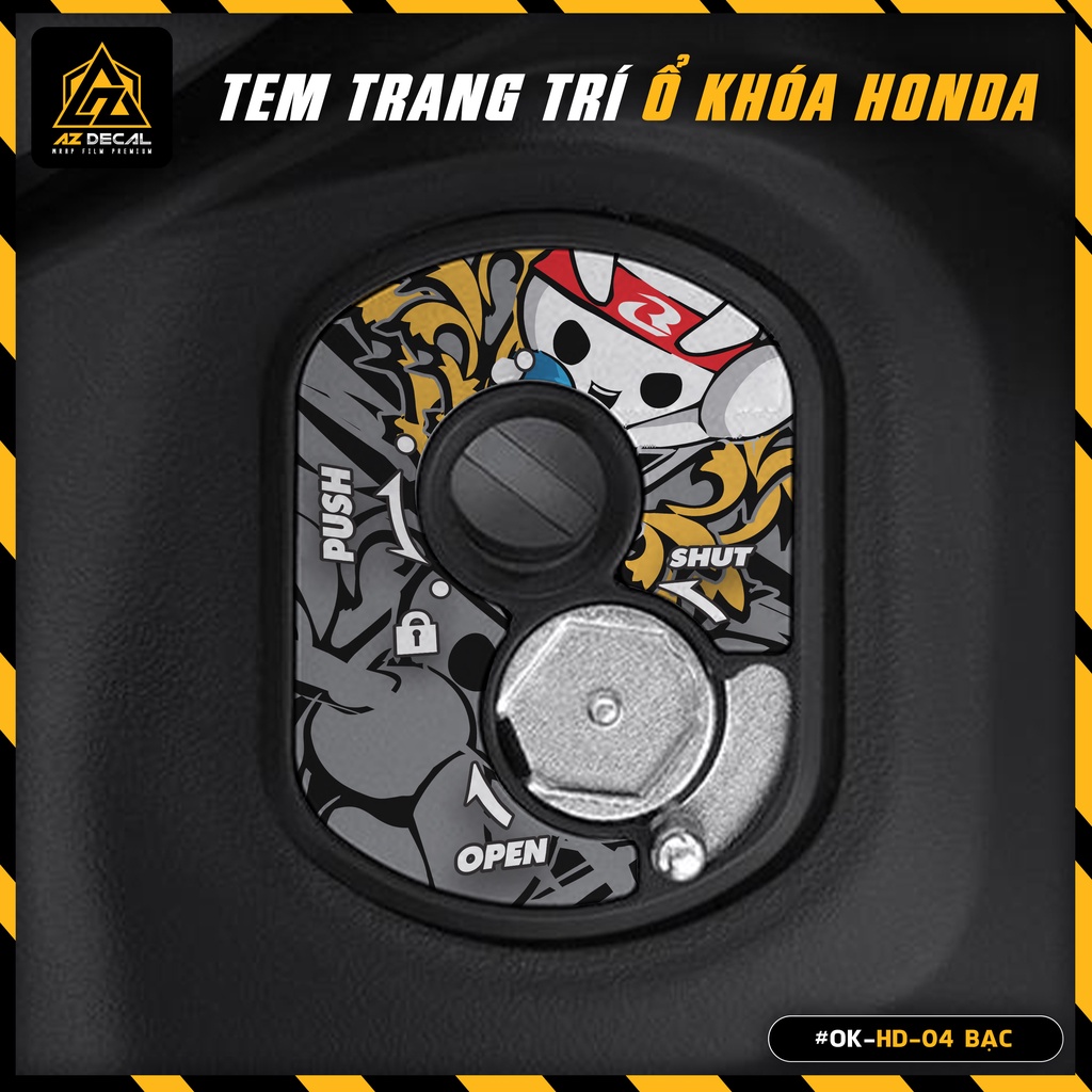 Tem Dán Ổ Khóa Cơ Honda Mẫu Racing Boy (RCB) | OK-HD-04 | Decal Trang Trí Ổ Khóa Honda Đa Dạng Thiết Kế