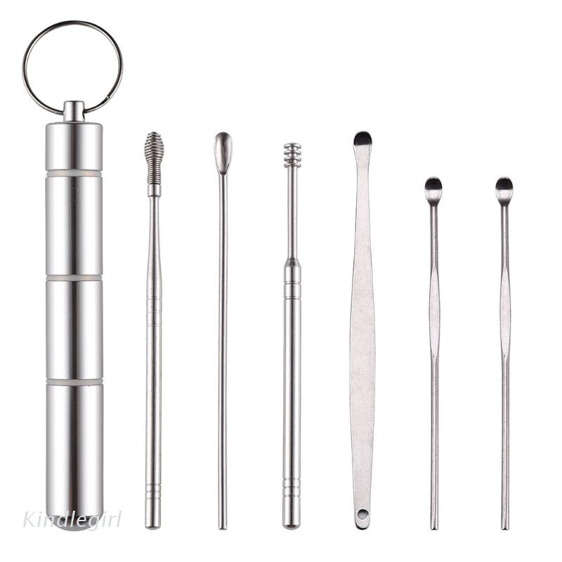 Móc Khóa Hình Muỗng Lấy Ráy Tai 6 Trong 1 Có Thể Tái Sử Dụng