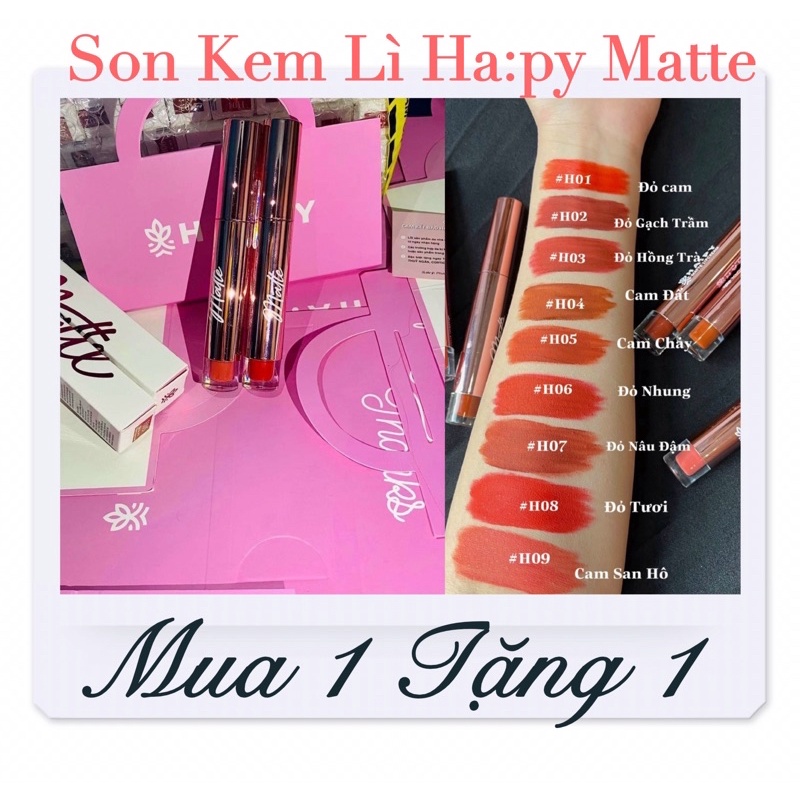 [ Mua 1 Tặng ] Son Hapy Matte Siêu Lì Kháng Nước Lâu Trôi 3.5Ml - Son Hapy Minigarden Matte Lipstick - Phiên Bản 2022