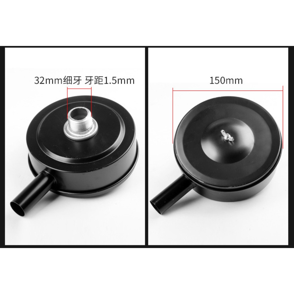 Lọc gió máy hơi ren 32mm thân sắt siêu bền/ Bô e máy nén khí zen 32mm