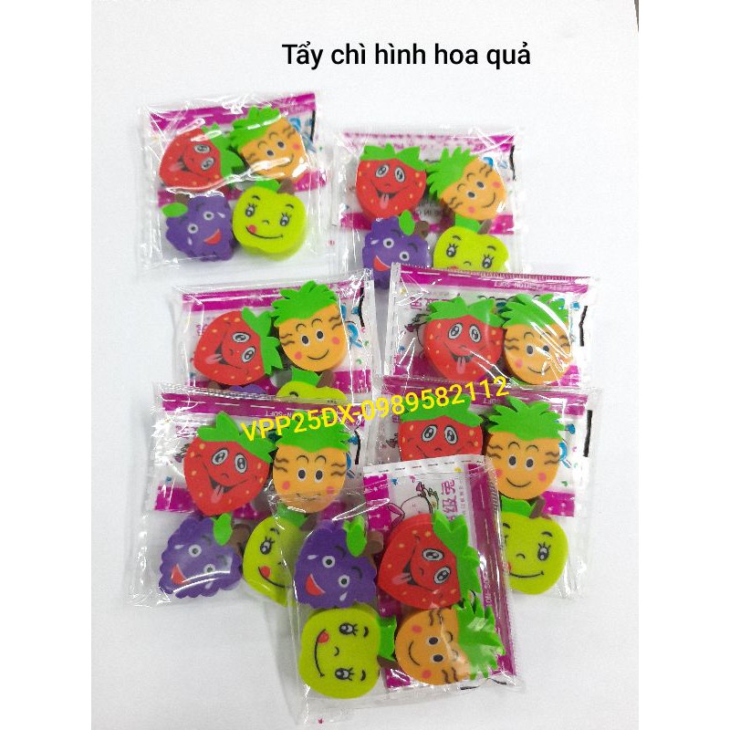 1 vỉ 4 viên Tẩy chì hình hoa quả