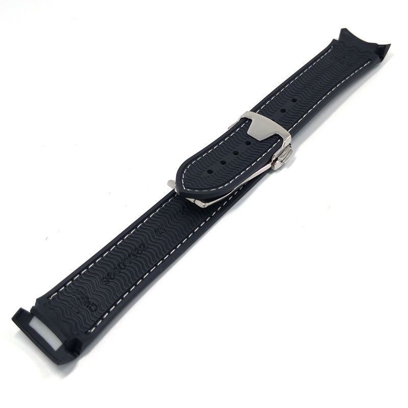 Dây Đeo Đồng Hồ Thể Thao Bằng Silicon Màu Đen Chống Thấm Nước Cho Omega 20/22mm