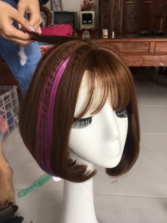 Tóc giả vic line hồng cực xinh