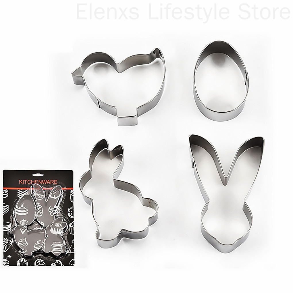 Set 4 Khuôn Cắt Bánh Quy Bằng Thép Không Gỉ