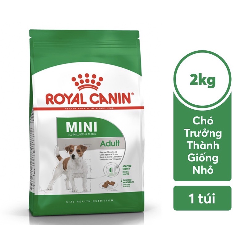 Thức ăn cho giống chó nhỏ trưởng thành Royal Mini Adult 800g,2kg Thương hiệu từ Pháp