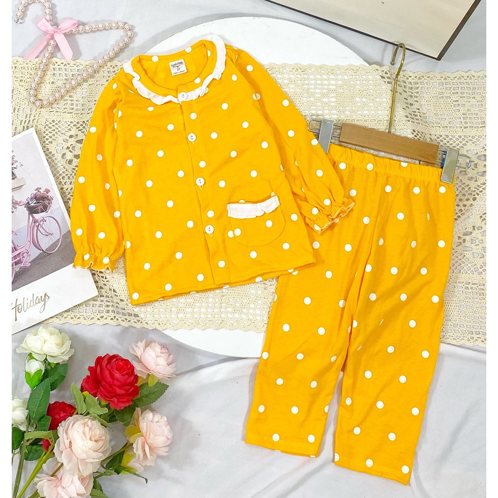 {9-20kg) Bộ pizama thun cotton bé gái