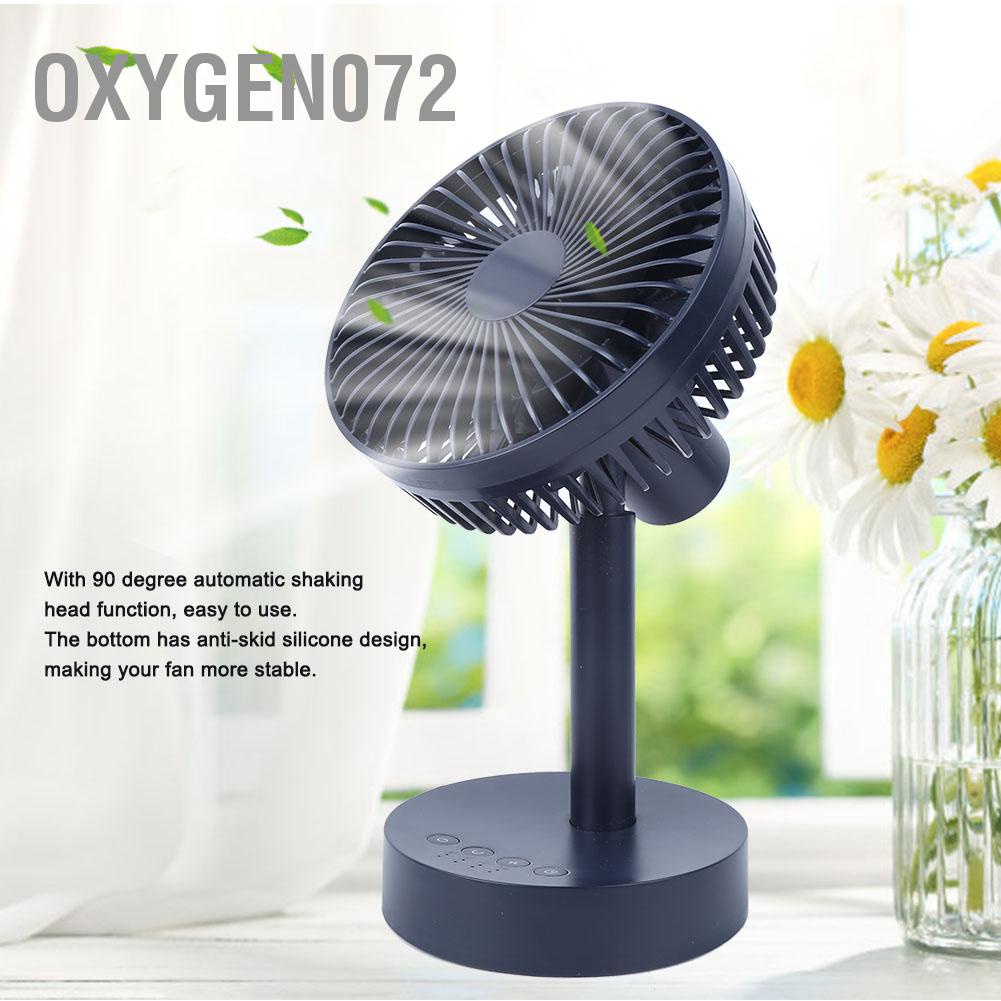 Quạt tích điện để bàn Mini Cầm tay USB Oxygen072  Gấp Gọn Để Bàn Xoay 90 độ lắc đầu Tắt tiếng Máy tính để bàn cho Văn phòng tại nhà