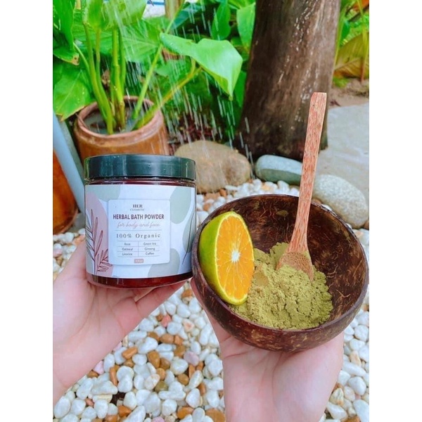 Bột tắm trắng HER toàn thân thảo mộc thiên nhiên 100% organic giúp da trắng hồng mịn màng