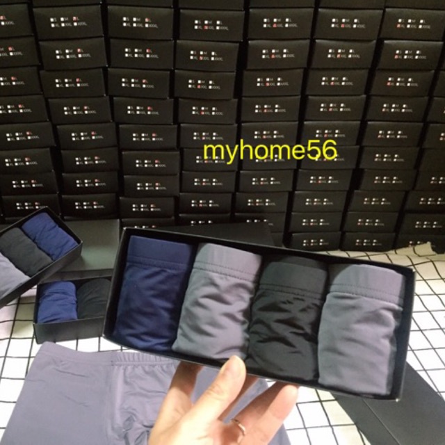 Hộp 4 quần sịp đùi boxer vải thun lạnh siêu mát
