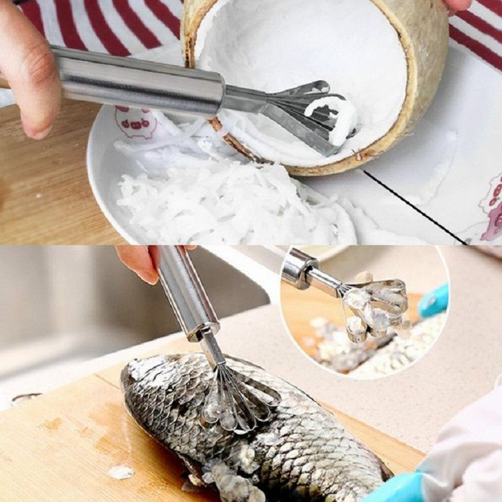 [FreeShip] Dụng cụ đánh vảy cá, nạo dừa, Inox 304 siêu bền - Lỗi 1 đổi 1 sau khi nhận hàng