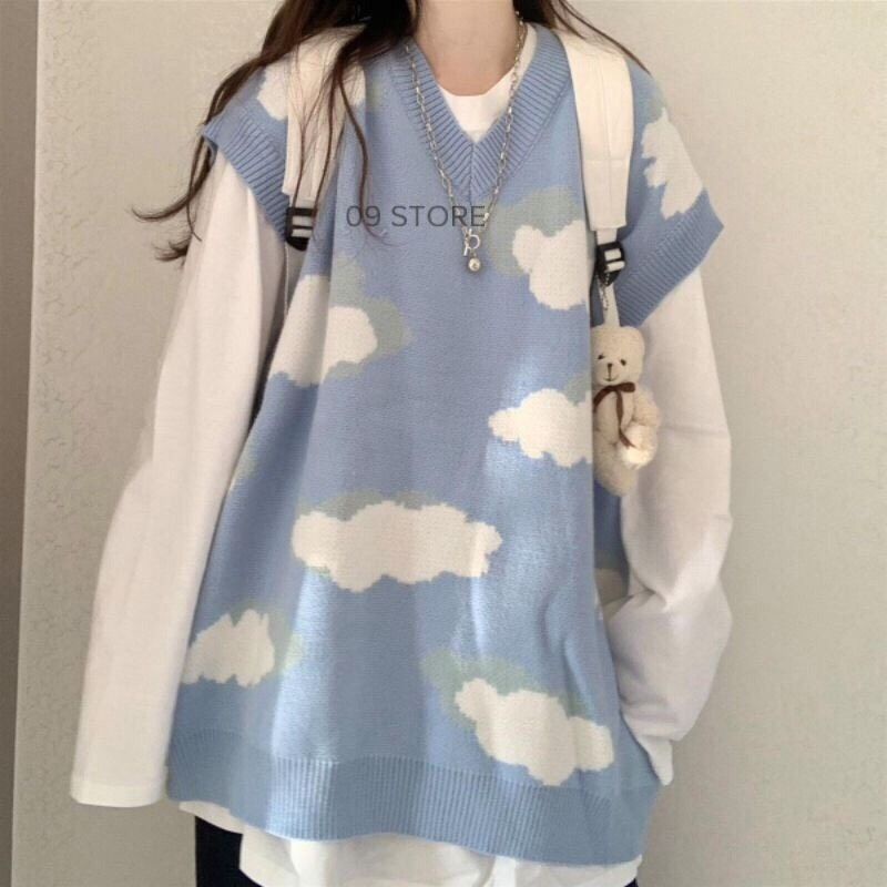 Áo len mùa đông, gilê len đám mây phong cách Hàn Quốc | BigBuy360 - bigbuy360.vn