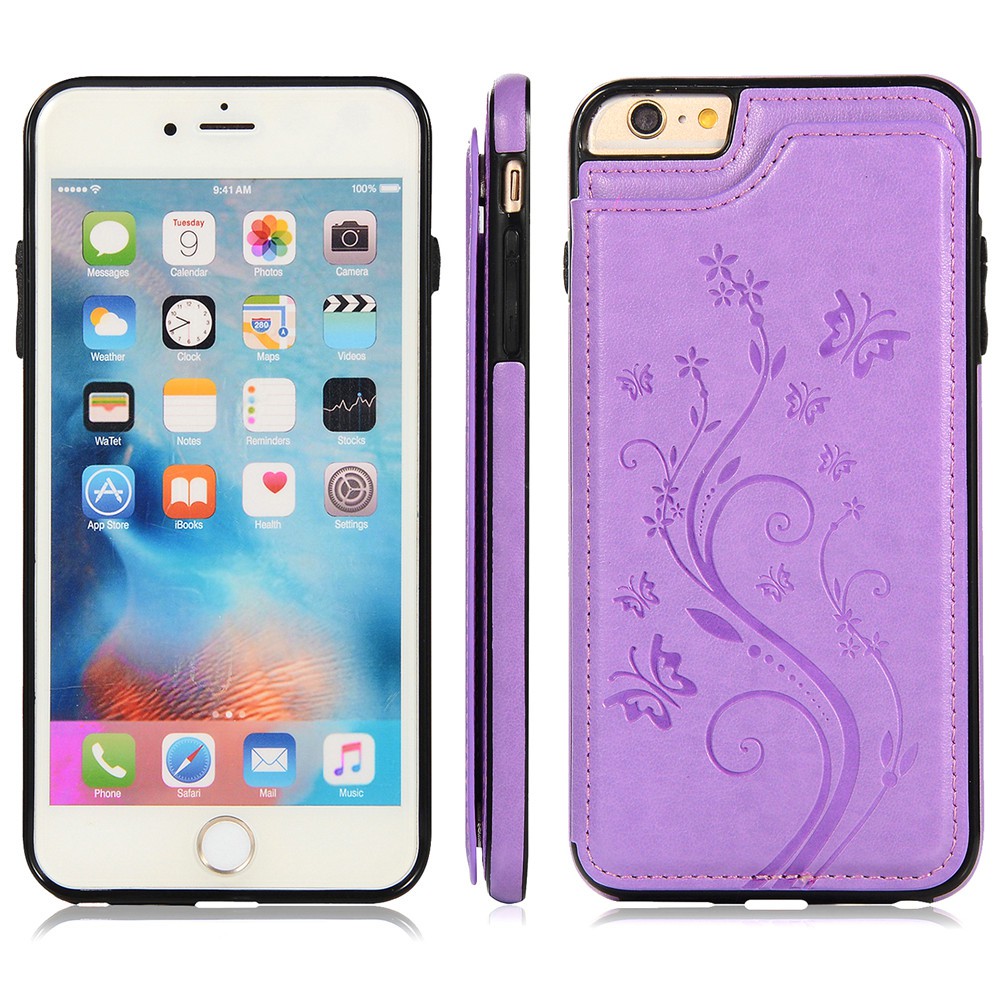 Ốp điện thoại da kèm ví in họa tiết bướm dành cho IPHONE 6/6+/6S/6S+/7/8/7+/8+ | BigBuy360 - bigbuy360.vn