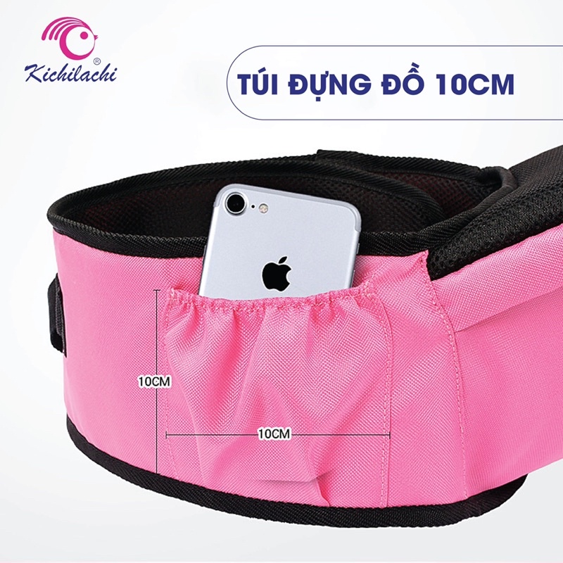Địu Ngồi Trẻ Em Cao Cấp Kichilachi - Siêu Mềm Thoáng Khí 4 Tư Thế Cho Bé!
