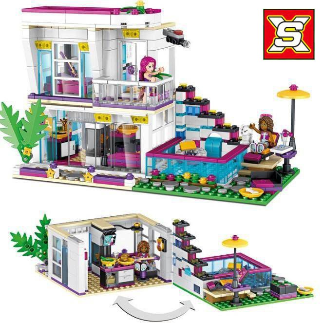 (sẵn) Đồ Chơi Lắp Ráp Kiểu LEGO Mô Hình Nhà Biệt Thự Ngôi Sao Friends XS 3008 Với 760 Mảnh Ghép