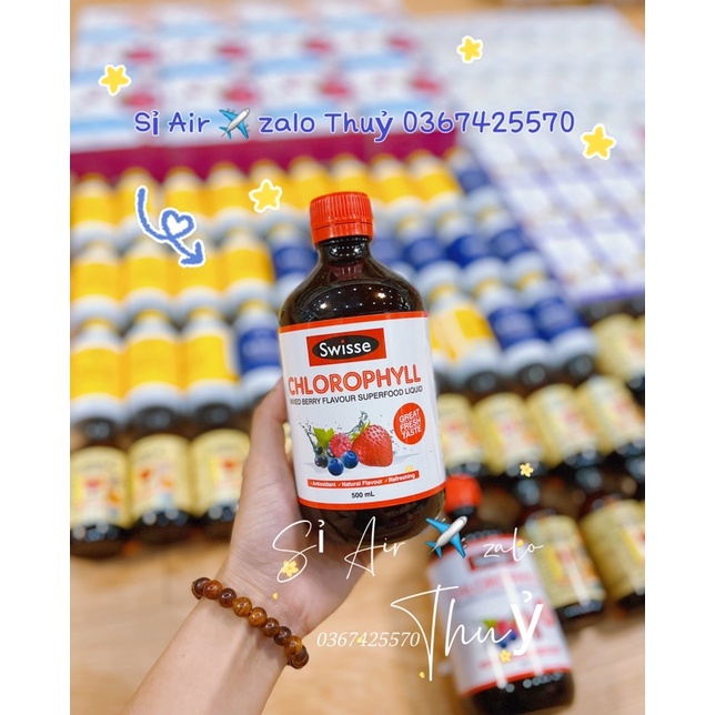 (Date 7/2023) Nước uống diệp lục Swisse Chlorophyll 500ml