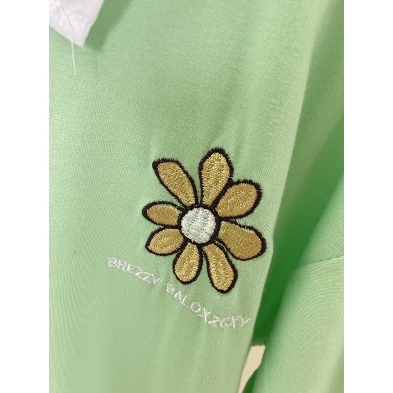 Áo Phông Polo Nữ Thêu Hoa Cúc 🦋FREESHIP🦋 Áo Thun Cotton Cổ Bẻ Cúc Cài 2 Màu | BigBuy360 - bigbuy360.vn