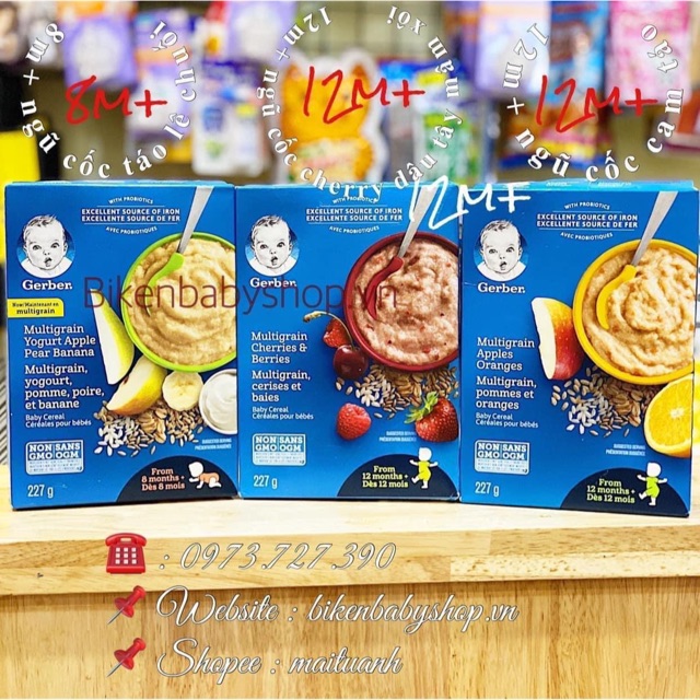 Bột ăn dặm Gerber Canada 227gram date 2021