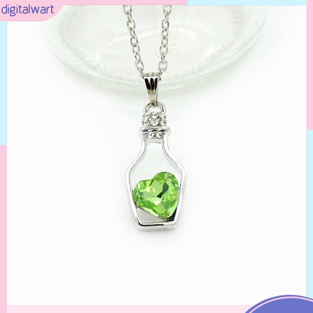 Dây chuyền hợp kim mặt hình trái tim đính đá nhiều màu sắc cá tính cho nữ