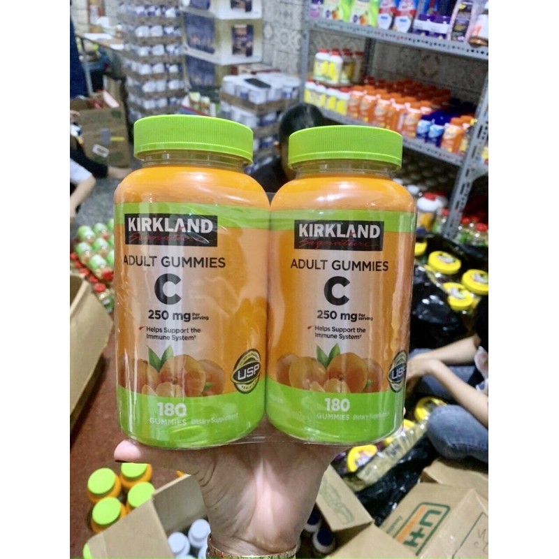 🍊🍋[HSD 04/2022] Kẹo Dẻo Kirkland Vitamin C 250mg Adult Gummies của Mỹ 180 viên