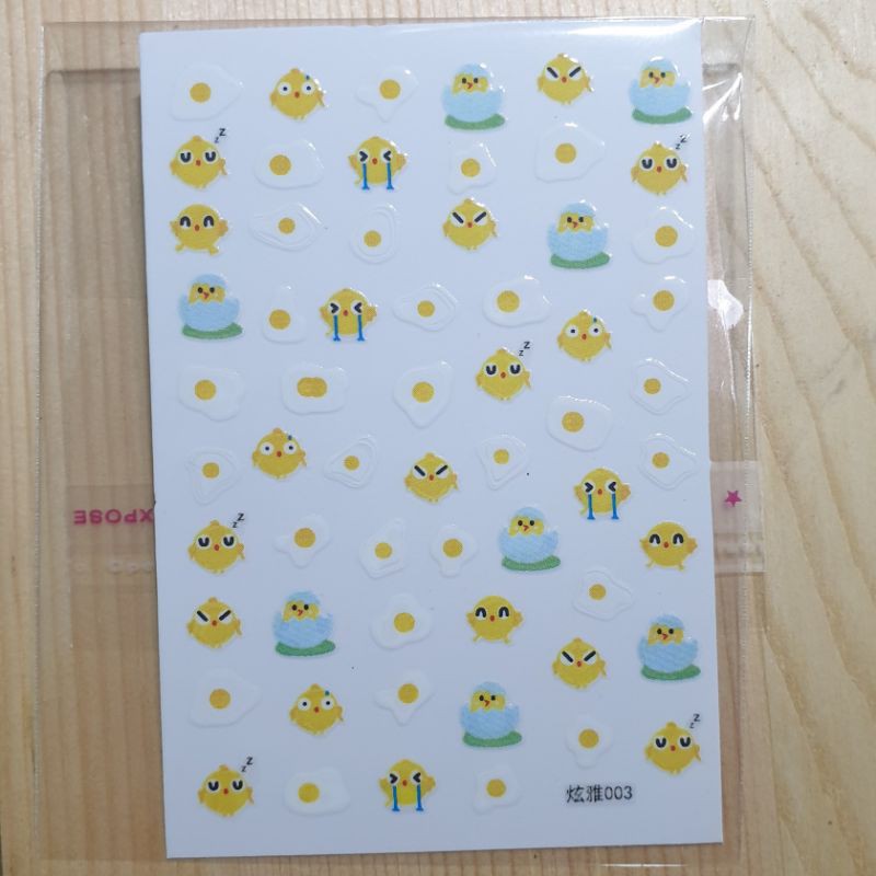 Sticker dán móng hình trứng gà dễ thương