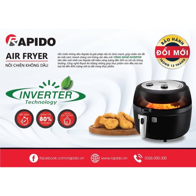 NỒI CHIÊN RAPIDO 6,5L