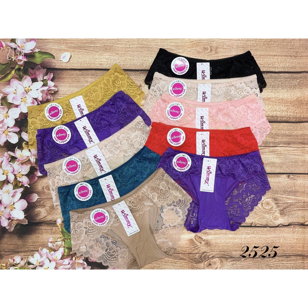 Combo 5 quần lót nữ thun lạnh phối ren Wimmy 2525