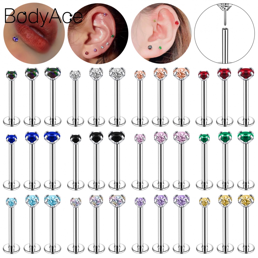 1 Khuyên Tai Hình Trụ 2/3/4MM Bằng Thép Không Gỉ