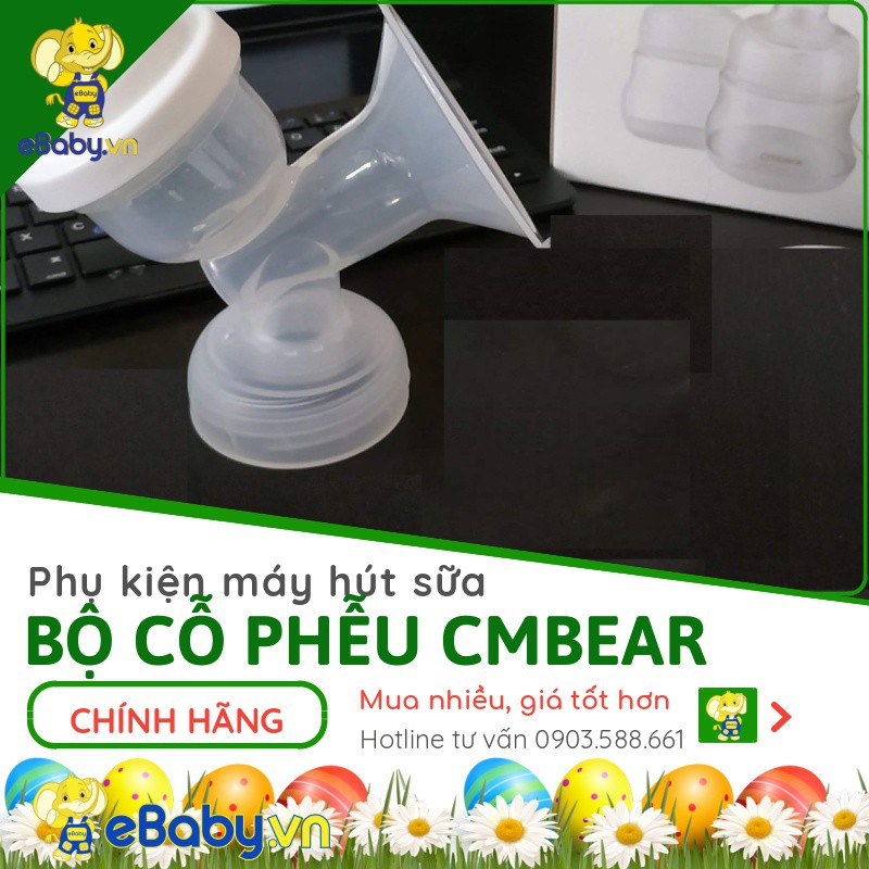 Cổ phễu máy hút sữa Cmbear | Cỗ liền phễu chính hãng cho máy vắt sữa Cmbear điện đôi hút 2 bên