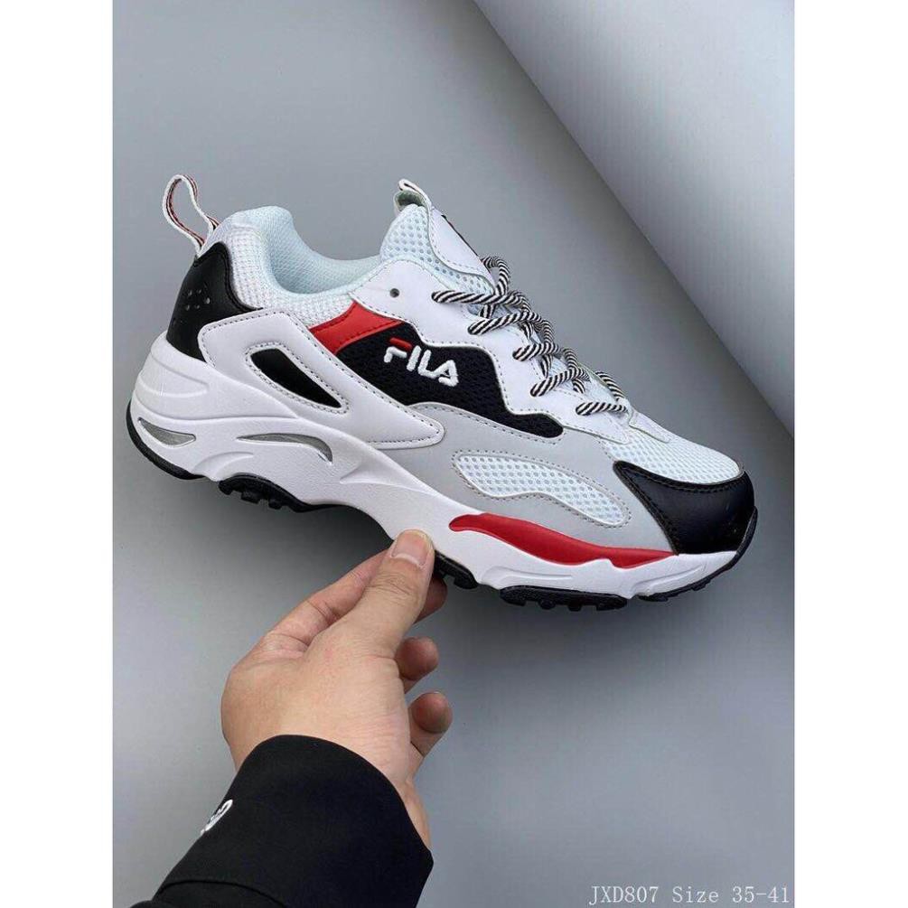 Sales 8-8 Giày thể thao Fila Ray cao cấp mầu trắng đen (mẫu mới) 👟 👟 2020 ️🥇 . 2020 ' 2020 👟 . <