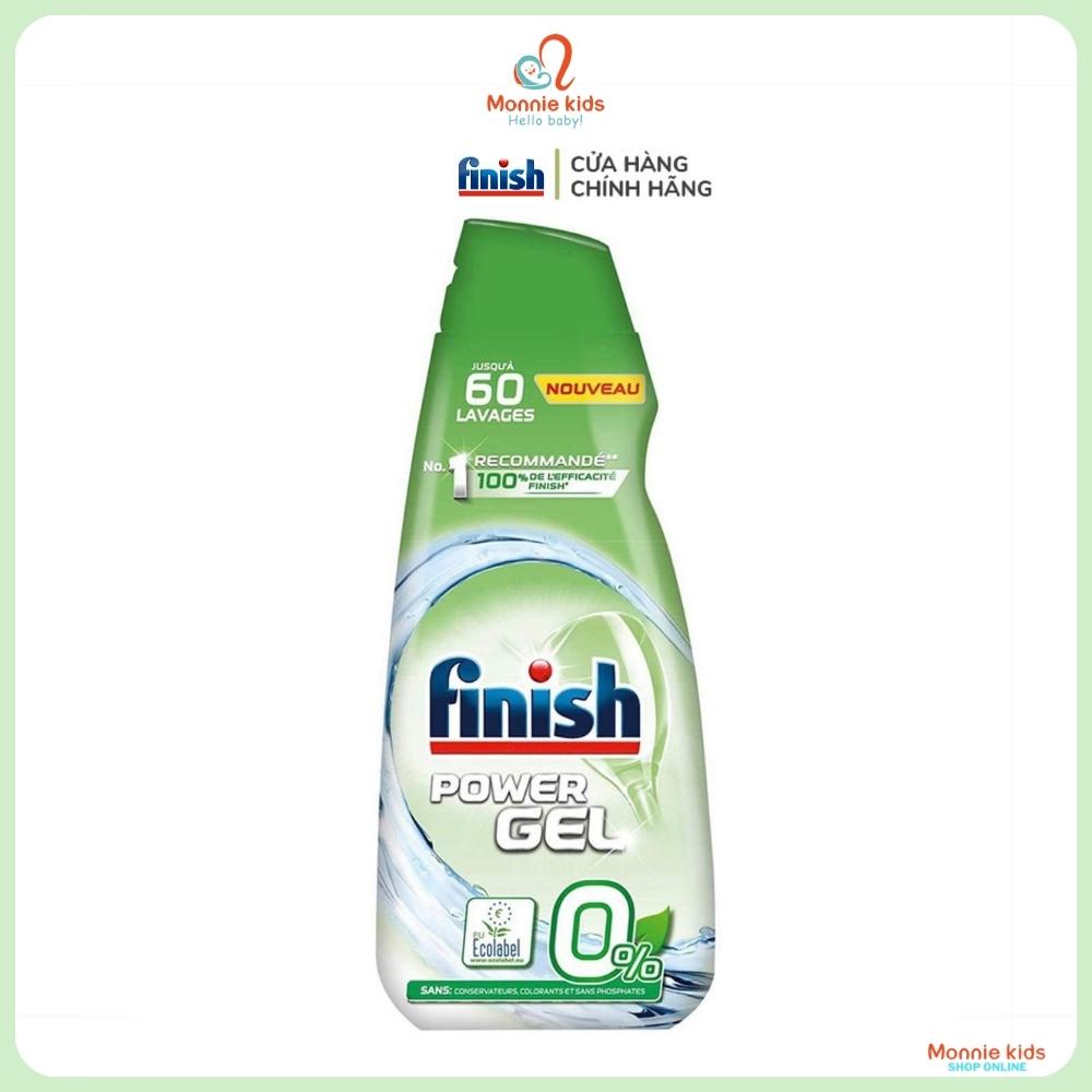 Gel rửa chén bát Finish Max eco 0% đậm đặc 900 ml, nước rửa bình sữa cho bé - Monnie Kids