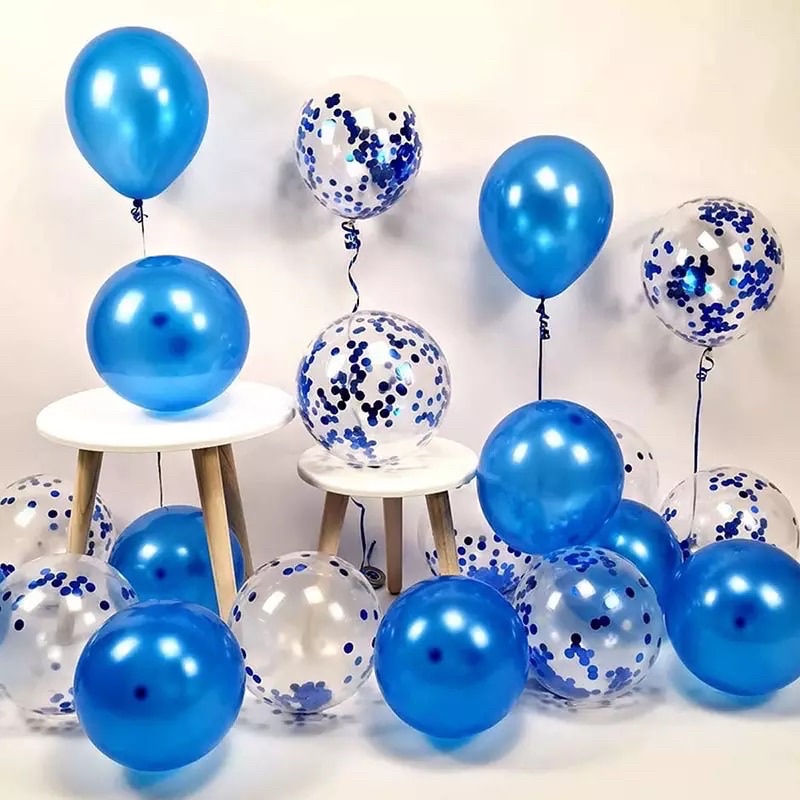 5 Quả bóng bay trong suốt kim tuyến Sequin trang trí sinh nhật 30cm