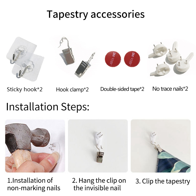 Tấm thảm treo tường trang trí họa tiết độc đáo sáng tạo kèm phụ kiện | BigBuy360 - bigbuy360.vn