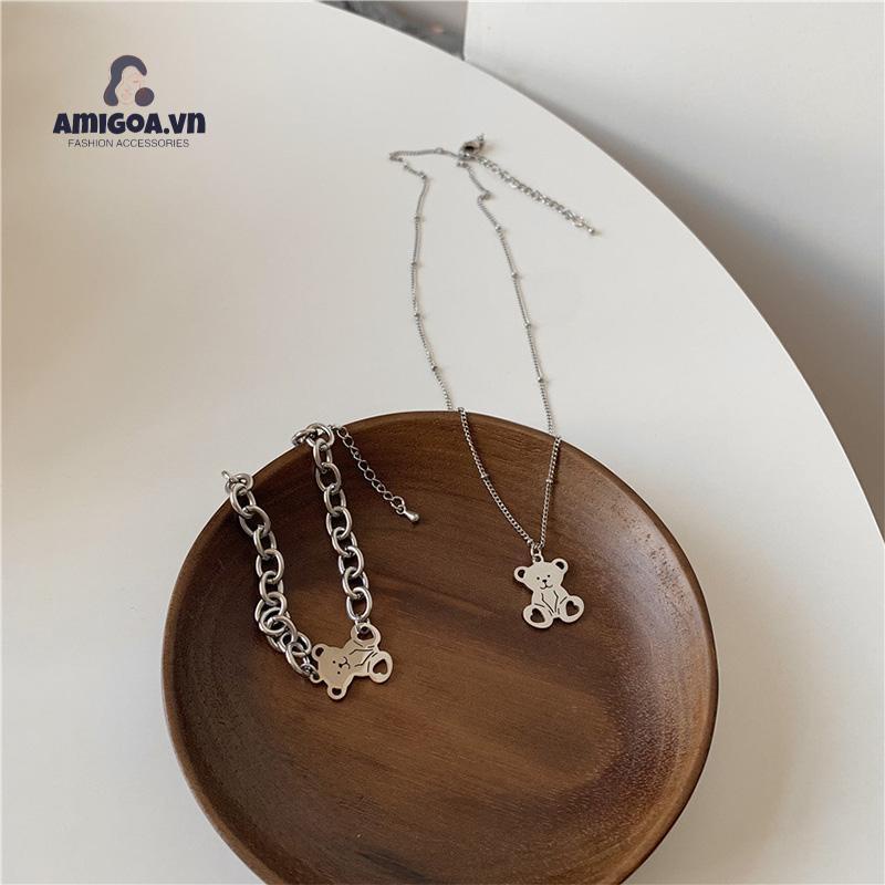 ✨✨Vòng Tay Mạ Bạc Mặt Hình Gấu Nhỏ Thời Trang Hàn Quốc Dành Cho Nữ