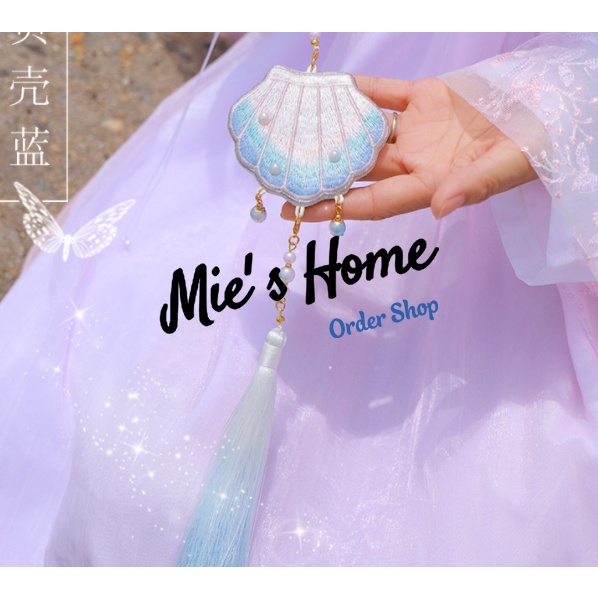 Gói Nguyên Liệu tự Thêu Tay - DIY Túi Thơm May Mắn Treo ô tô - túi thơm xà cừ đại dương - tua treo đẹp - Mie Handmade