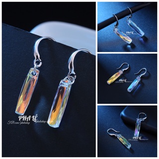 Bông Tai Pha Lê Hình Trụ Cột Được Thiết Kế Từ Pha Lê Swarovski Và Bạc S925