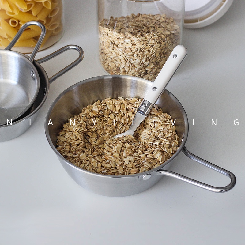 HERA Tô Inox Có Tay Cầm Dùng Đánh Trứng Trộn Salad Phong Cách Hàn Quốc